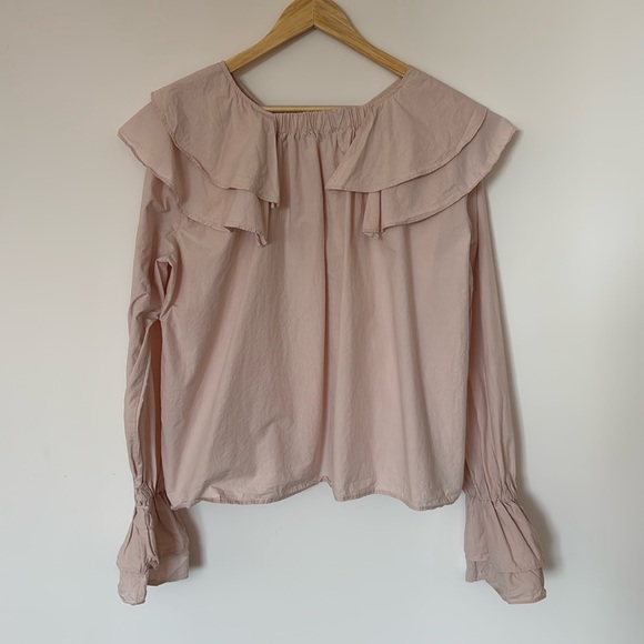 Pixie Market Romantic Bandeau Blouse Pale Pink - Picture 1 of 8